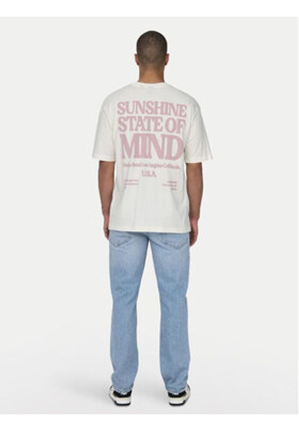 Only & Sons T-Shirt Kenny 22028736 Biały Relaxed Fit. Kolor: biały. Materiał: bawełna