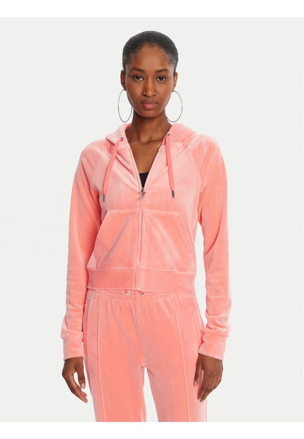 Juicy Couture Bluza Madison JCWA122001 Pomarańczowy Slim Fit. Kolor: pomarańczowy. Materiał: syntetyk