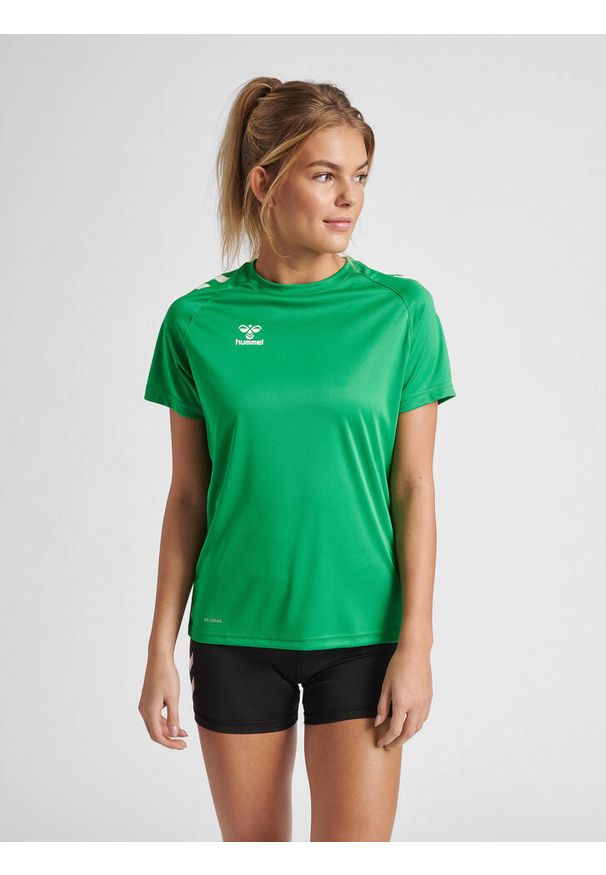 Koszulka sportowa z krótkim rękawem damska Hummel Core XK Poly T-Shirt S/S Woman. Kolor: zielony, różowy. Długość rękawa: krótki rękaw. Długość: krótkie. Sport: fitness