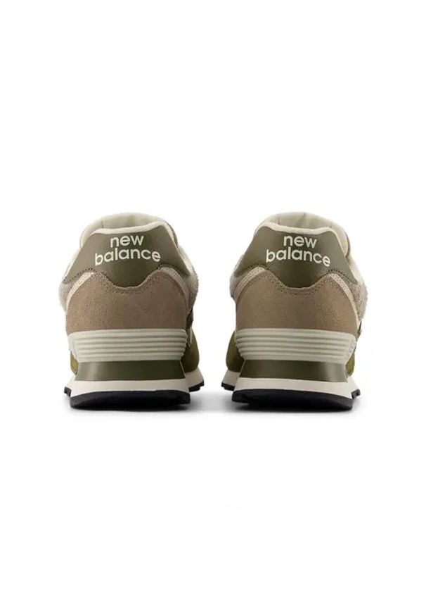 New Balance U574BWS Sneakersy męskie. Okazja: na co dzień. Kolor: zielony. Materiał: guma, zamsz. Szerokość cholewki: normalna. Model: New Balance 574