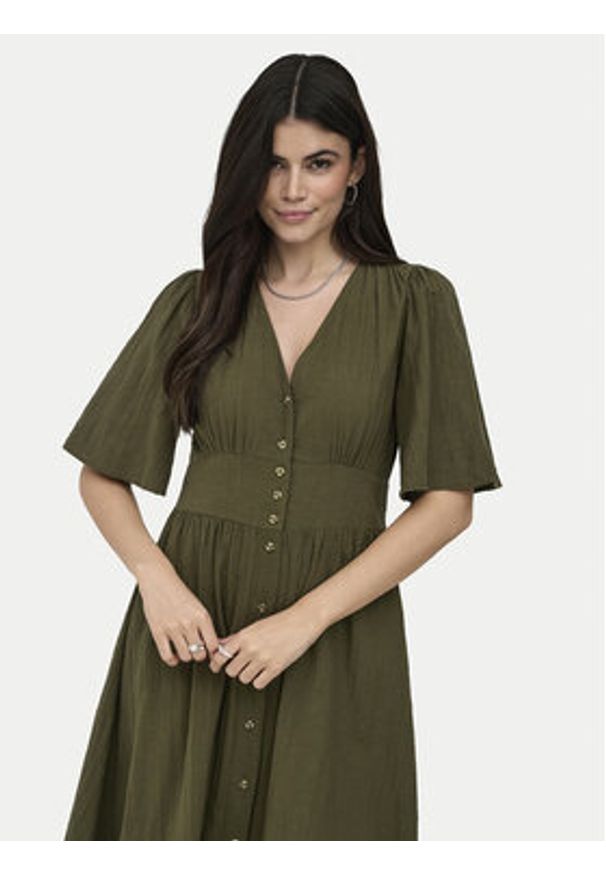 only - ONLY Sukienka codzienna Tizana 15373535 Zielony Regular Fit. Okazja: na co dzień. Kolor: zielony. Materiał: bawełna. Typ sukienki: proste. Styl: casual
