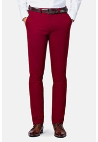 Lancerto - Spodnie Bordowe Chino Mono II. Kolor: czerwony. Materiał: bawełna, elastan #1