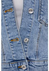 Vero Moda kurtka jeansowa damska przejściowa. Okazja: na co dzień. Kolor: niebieski. Materiał: jeans. Styl: casual #5
