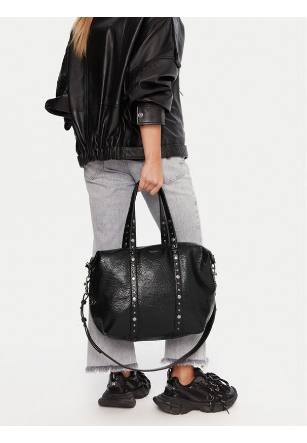 Pepe Jeans Torebka Chelsea Moon PL0300003 Czarny. Kolor: czarny. Materiał: skórzane