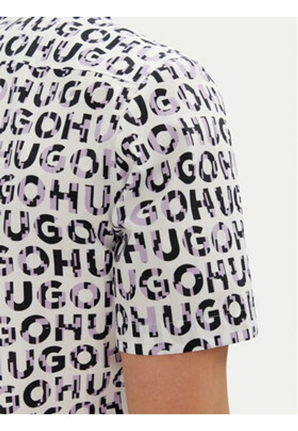 Hugo - HUGO Koszula Ellino 50539328 Czarny Relaxed Fit. Kolor: czarny. Materiał: bawełna