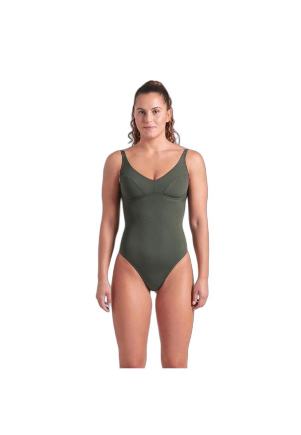 Damski kostium kąpielowy 1-częściowy Arena Victoria. Kolor: niebieski, wielokolorowy, zielony, beżowy, brązowy