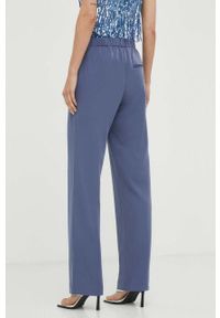 Samsoe & Samsoe - Samsoe Samsoe spodnie damskie kolor granatowy proste high waist. Okazja: na co dzień. Stan: podwyższony. Kolor: niebieski. Materiał: poliester, dzianina. Styl: casual #2