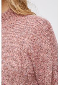 only - Only Sweter damski kolor różowy. Okazja: na co dzień. Kolor: różowy. Materiał: dzianina. Długość rękawa: długi rękaw. Długość: długie. Styl: casual #4