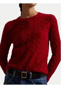 Polo Ralph Lauren Sweter 211971865013 Czerwony Slim Fit. Typ kołnierza: polo. Kolor: czerwony. Materiał: wełna #2
