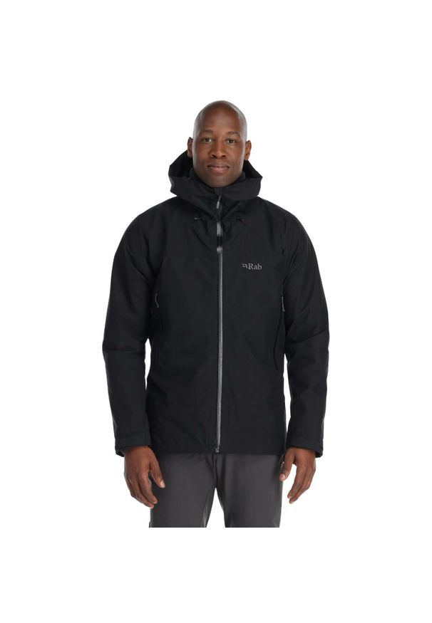 Kurtka przeciwdeszczowa męska Rab Namche GTX Jacket z kapturem. Typ kołnierza: kaptur. Kolor: czarny
