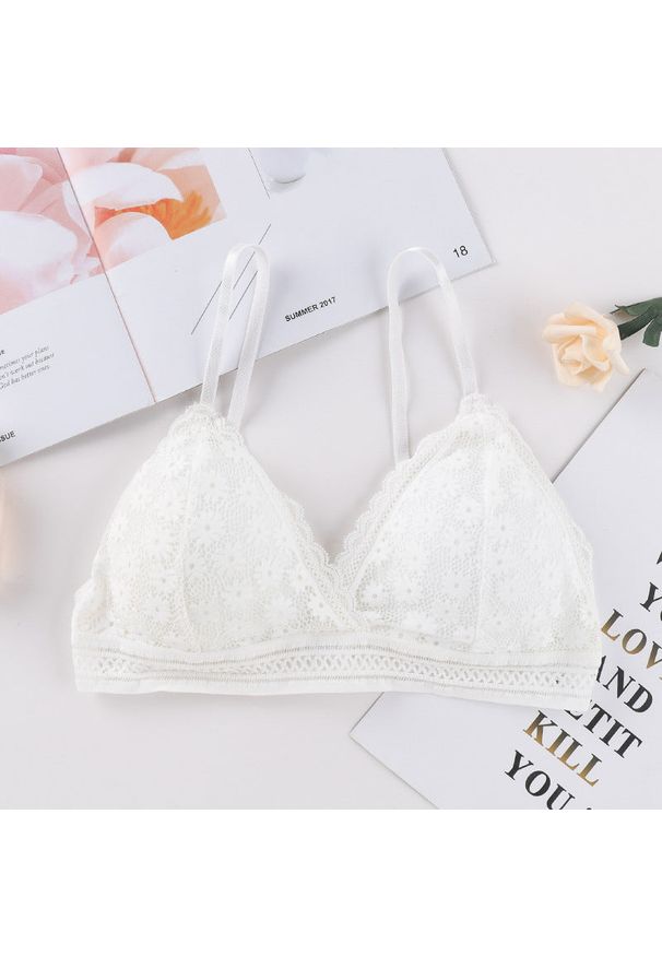 Intica - Braletka trójkątna minimalistyczna na co dzień i na eleganckie okazje Seiran. Kolor: biały. Materiał: materiał