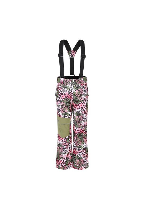 DARE 2B - Spodnie Narciarskie Dla Dzieci Pow Leopard Print. Kolor: zielony. Wzór: nadruk. Sezon: zima. Sport: narciarstwo