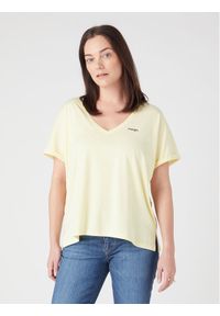 Wrangler T-Shirt W7XKEVX6Z 112328929 Żółty Regular Fit. Kolor: żółty. Materiał: bawełna