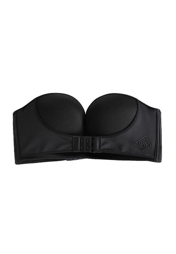 Intica - Biustonosz bez ramiączek z zapięciem z przodu do odkrytych kreacji Kjerstin. Kolor: czarny. Materiał: materiał