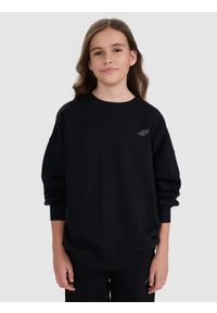 4f - 4F Komplet dresowy dziecięcy - czarny 122/128 (6-8 lat). Okazja: na co dzień. Typ kołnierza: bez kaptura. Kolor: czarny. Materiał: dresówka. Długość: długie. Wzór: gładki, ze splotem. Sezon: lato. Styl: sportowy, casual, klasyczny, młodzieżowy #2