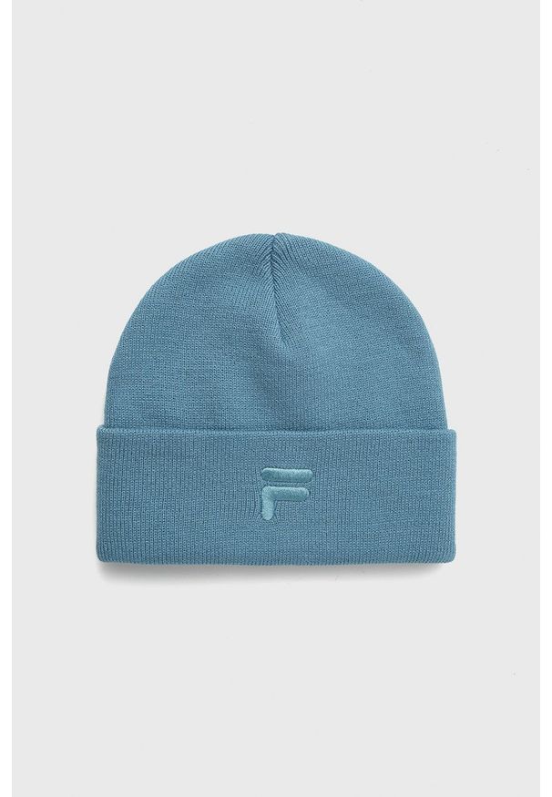 Fila czapka z grubej dzianiny. Kolor: niebieski. Materiał: dzianina