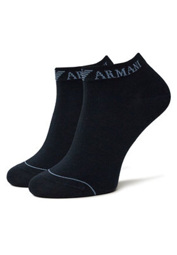 Emporio Armani Zestaw 3 par niskich skarpet męskich EM000550 AF12276 MB154 Granatowy. Kolor: niebieski. Materiał: bawełna, materiał