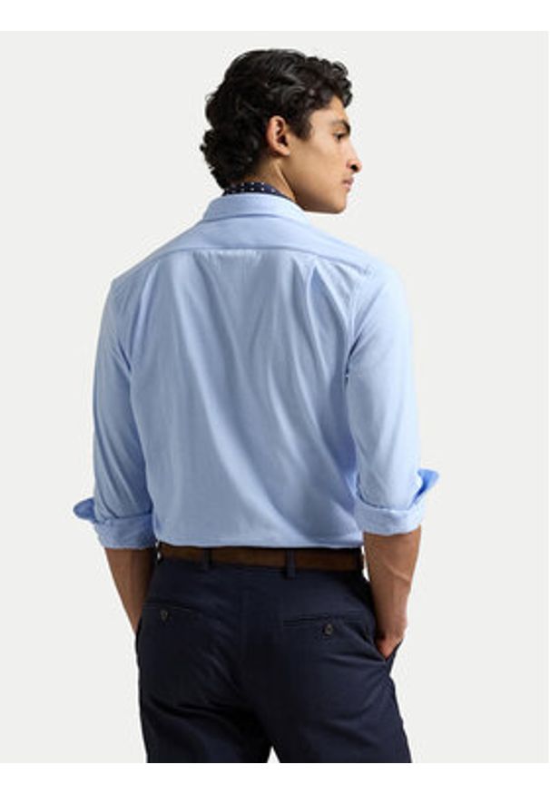 Polo Ralph Lauren Koszula 710899386016 Błękitny Slim Fit. Typ kołnierza: polo. Kolor: niebieski. Materiał: bawełna