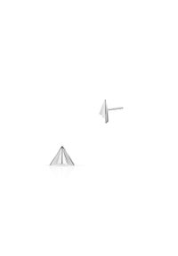 W.KRUK - Kolczyki srebrne trójkąty. Materiał: srebrne. Kolor: srebrny. Wzór: aplikacja, geometria