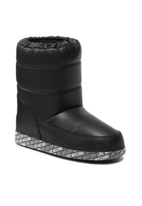 Love Moschino - LOVE MOSCHINO Śniegowce JA24142G1HIT400A Czarny. Kolor: czarny. Materiał: skóra