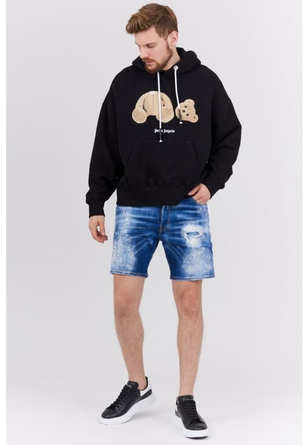 PALM ANGELS Czarna bluza z kapturem Bear. Typ kołnierza: kaptur. Kolor: czarny