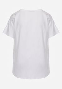 Renee - Biały T-shirt Basic Oversize z Bawełny Elusis. Okazja: na co dzień. Kolor: biały. Materiał: bawełna. Styl: casual, elegancki #5