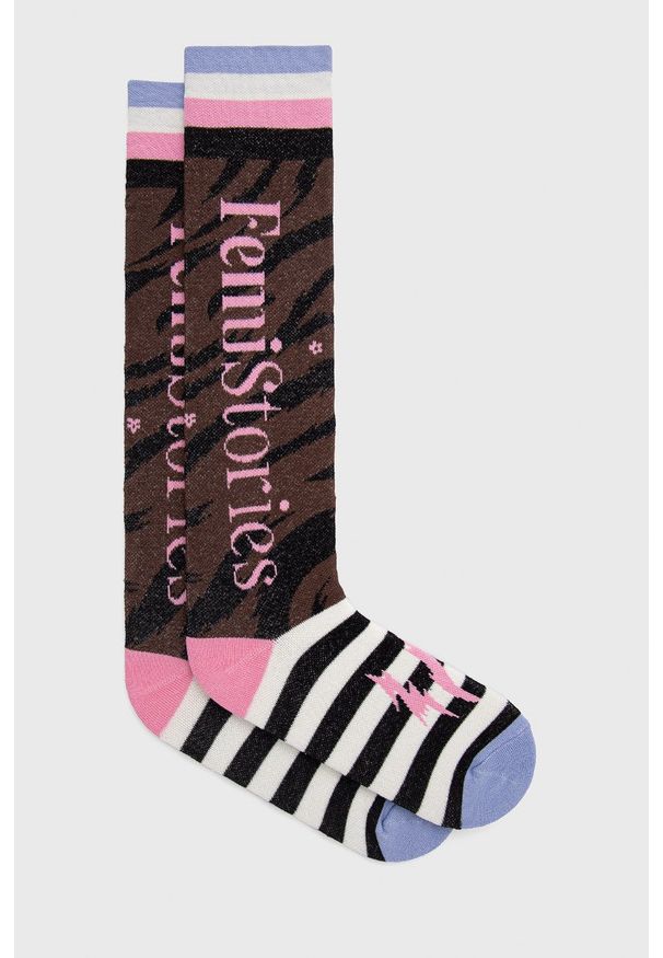 Femi Stories skarpetki Snows. Kolor: brązowy. Materiał: bawełna, włókno, materiał