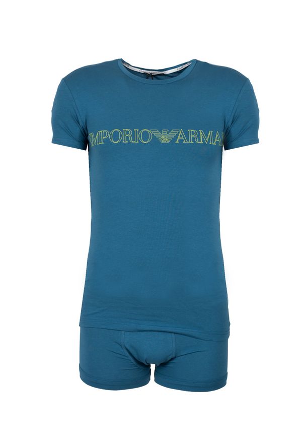 Emporio Armani Underwear Komplet | 111604 3R516 | Mężczyzna | Niebieski. Kolor: niebieski. Materiał: bawełna, elastan. Wzór: nadruk, napisy, aplikacja