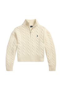 Polo Ralph Lauren Sweter 211972130003 Écru Relaxed Fit. Typ kołnierza: polo. Materiał: wełna #3