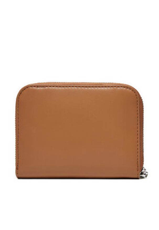 Calvin Klein Portfel Embossed Logo Zip Md K60K612437 Brązowy. Kolor: brązowy. Materiał: skóra