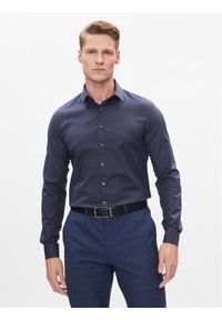Calvin Klein Koszula K10K112305 Granatowy Slim Fit. Kolor: niebieski. Materiał: bawełna