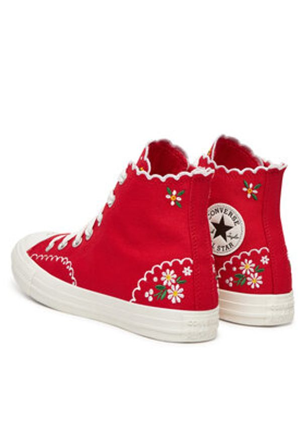 Converse Trampki Chuck Taylor All Star Embroidered Flowers A13518C Czerwony. Kolor: czerwony. Materiał: materiał
