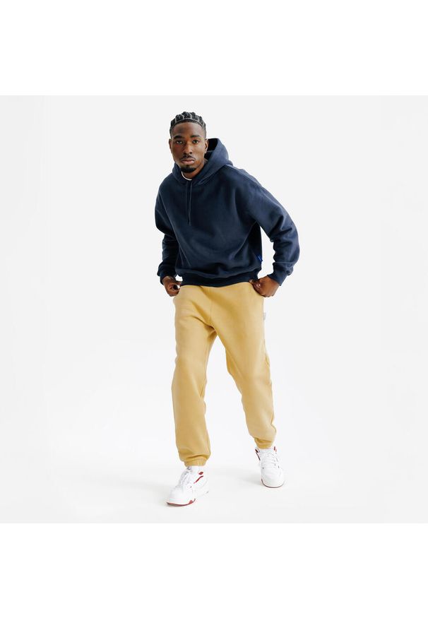 Decathlon - Bluza z kapturem męska Elementals. Typ kołnierza: kaptur. Kolor: niebieski. Materiał: poliester, elastan, tkanina, prążkowany, bawełna, materiał