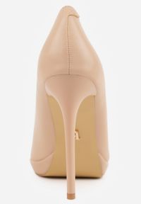 Born2be - Beżowe Szpilki Vices na Platformie ze Skórzaną Wkładką Racca. Okazja: na spotkanie biznesowe, na ślub cywilny, do pracy, na wesele, na imprezę. Kolor: beżowy. Materiał: skóra. Obcas: na platformie. Styl: biznesowy, wizytowy #5