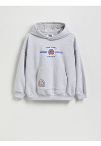 Reserved - Bawełniana bluza NBA - jasnoszary. Kolor: szary. Materiał: bawełna