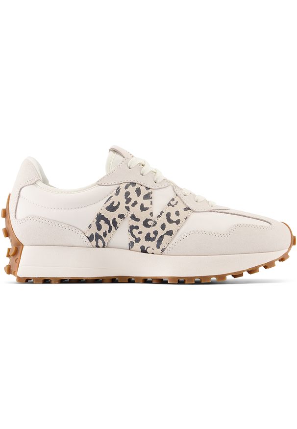 Buty damskie New Balance WS327PJ – beżowe. Okazja: na co dzień. Kolor: beżowy. Materiał: guma, skóra, dresówka, materiał, syntetyk. Szerokość cholewki: normalna. Sezon: wiosna