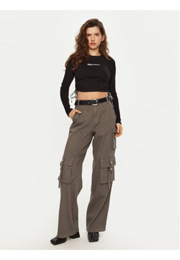 Karl Lagerfeld Jeans Bluzka A1W17037 Czarny Slim Fit. Kolor: czarny. Materiał: wiskoza