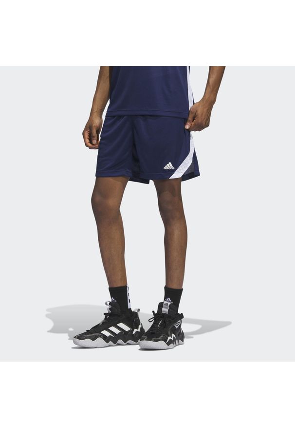 Adidas - Icon Squad Shorts. Kolor: niebieski, wielokolorowy, biały. Materiał: materiał. Sport: fitness