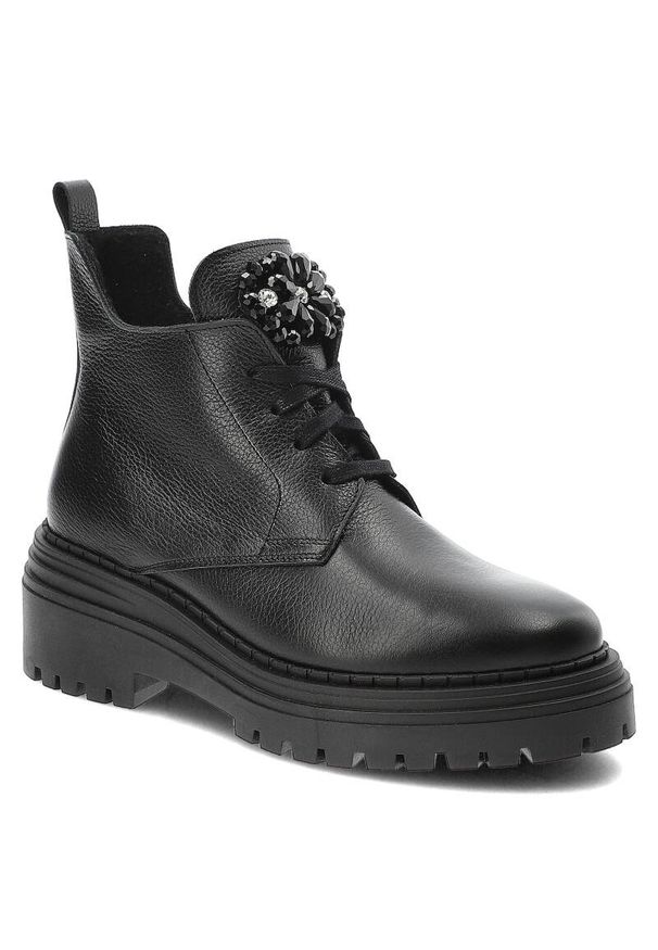 Czarne Botki Armodo Wygodne Buty Damskie. Okazja: na co dzień. Zapięcie: klamry. Kolor: czarny. Materiał: skóra. Obcas: na obcasie. Styl: casual, klasyczny, elegancki. Wysokość obcasa: niski