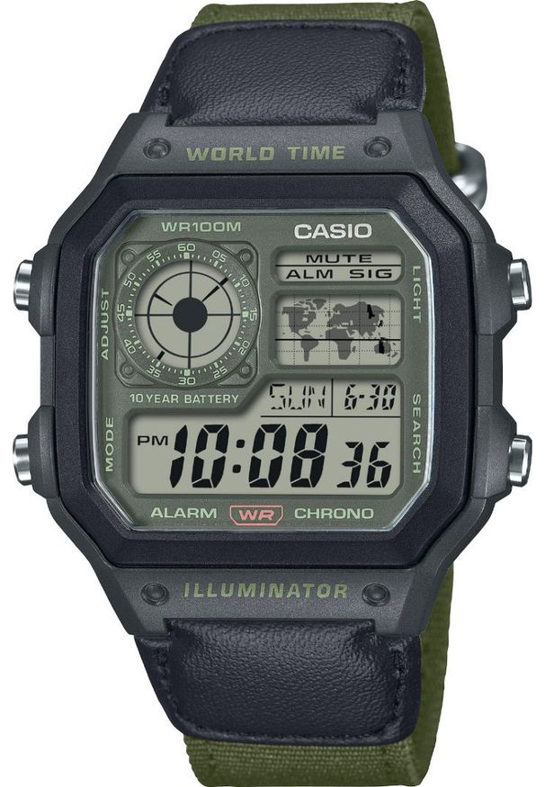Zegarek męski Casio AE-1200WHUB-3AVEF szary. Kolor: szary