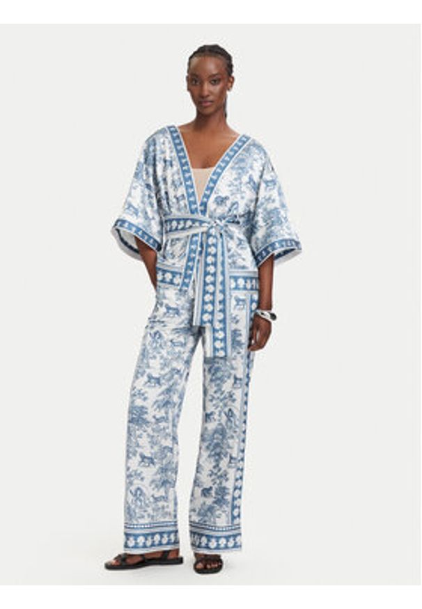 Fracomina Bluzka FS26SJ3008W459K5 Niebieski Regular Fit. Kolor: niebieski. Materiał: syntetyk