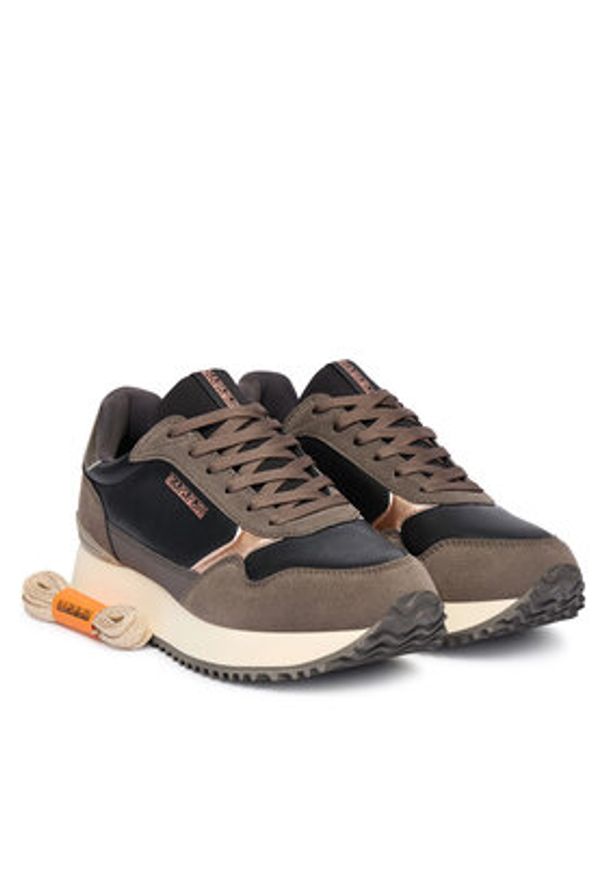 Napapijri Sneakersy Astra NP0A892V Czarny. Kolor: czarny. Materiał: skóra, zamsz