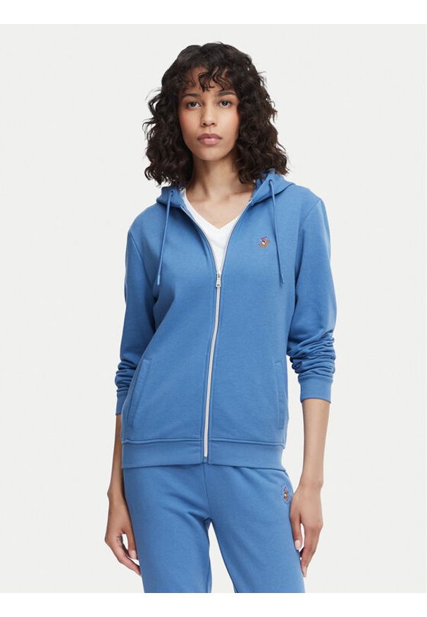 Beverly Hills Polo Club Bluza P-SS26W-F546540 Niebieski Regular Fit. Typ kołnierza: polo. Kolor: niebieski. Materiał: bawełna