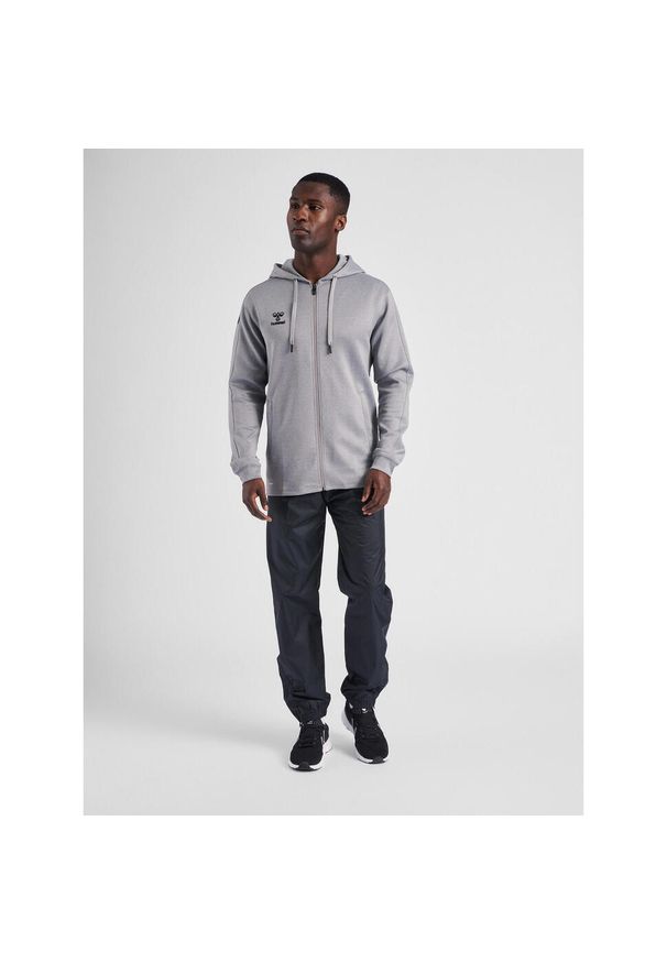 Bluza sportowa męska Hummel Zip. Kolor: szary, wielokolorowy, czarny. Materiał: polar. Sport: piłka ręczna