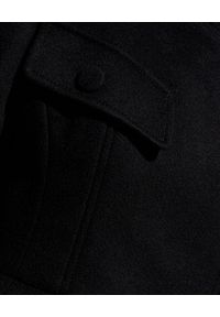 Alexander McQueen - ALEXANDER MCQUEEN - Czarny płaszcz z wełny. Kolor: czarny. Materiał: wełna. Sezon: zima #6