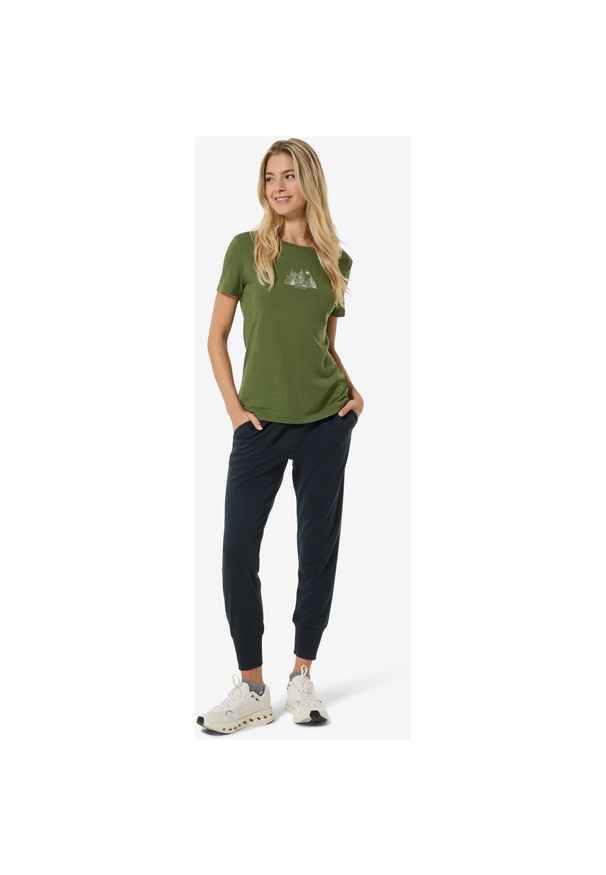 Koszulka SUPER.NATURAL W TOP MOUNTAIN ART TEE. Kolor: zielony