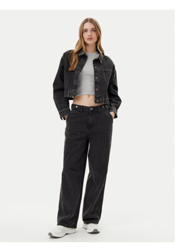 Vans Jeansy Curbside VN000FVH Czarny Wide Leg. Kolor: czarny