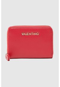 Valentino by Mario Valentino - VALENTINO Zestaw czerwony portfel damski z lusterkiem. Kolor: czerwony. Materiał: skóra