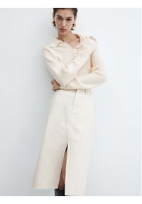 mango - Mango Spódnica jeansowa Sole 67067124 Écru Regular Fit. Materiał: bawełna #3