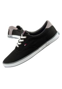 TOMMY HILFIGER - Buty sportowe trampki do chodzenia męskie Tommy Hilfiger. Kolor: czarny. Sport: turystyka piesza